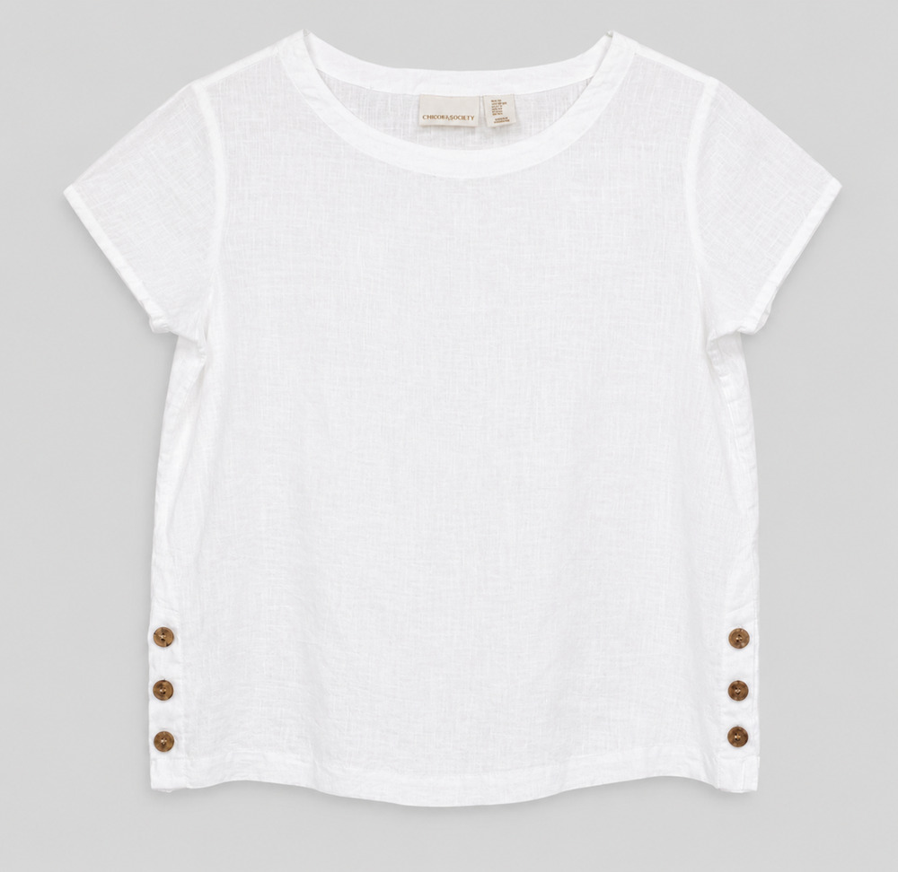 Cynthia Rowley Womens XS White Linen Top Short Sleeve Button Casual Resortwear